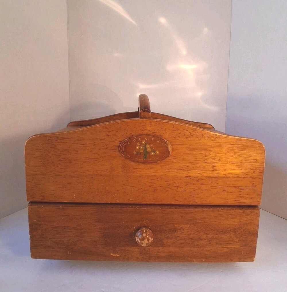 VTG Casamia Country Interiors Brand Wooden Storage Caddy & Organizer; EUC